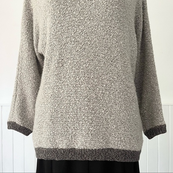 Lilla P Wool Alpaca Blend Slub Cowl Neck Sweater Size M - Picture 3 of 11